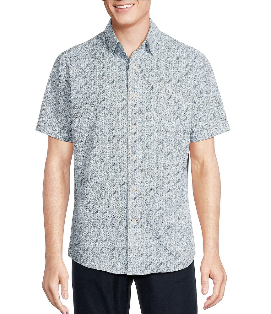 Cremieux Blue Label Big & Tall Performance Stretch Drink Print Short Sleeve Woven Shirt