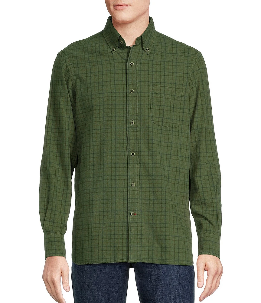 Cremieux Blue Label Classic Fit Medium Plaid Check Oxford Long Sleeve Woven Shirt