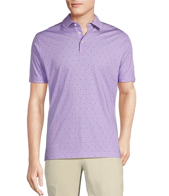 Cremieux Blue Label Geo Print Interlock Short Sleeve Polo Shirt