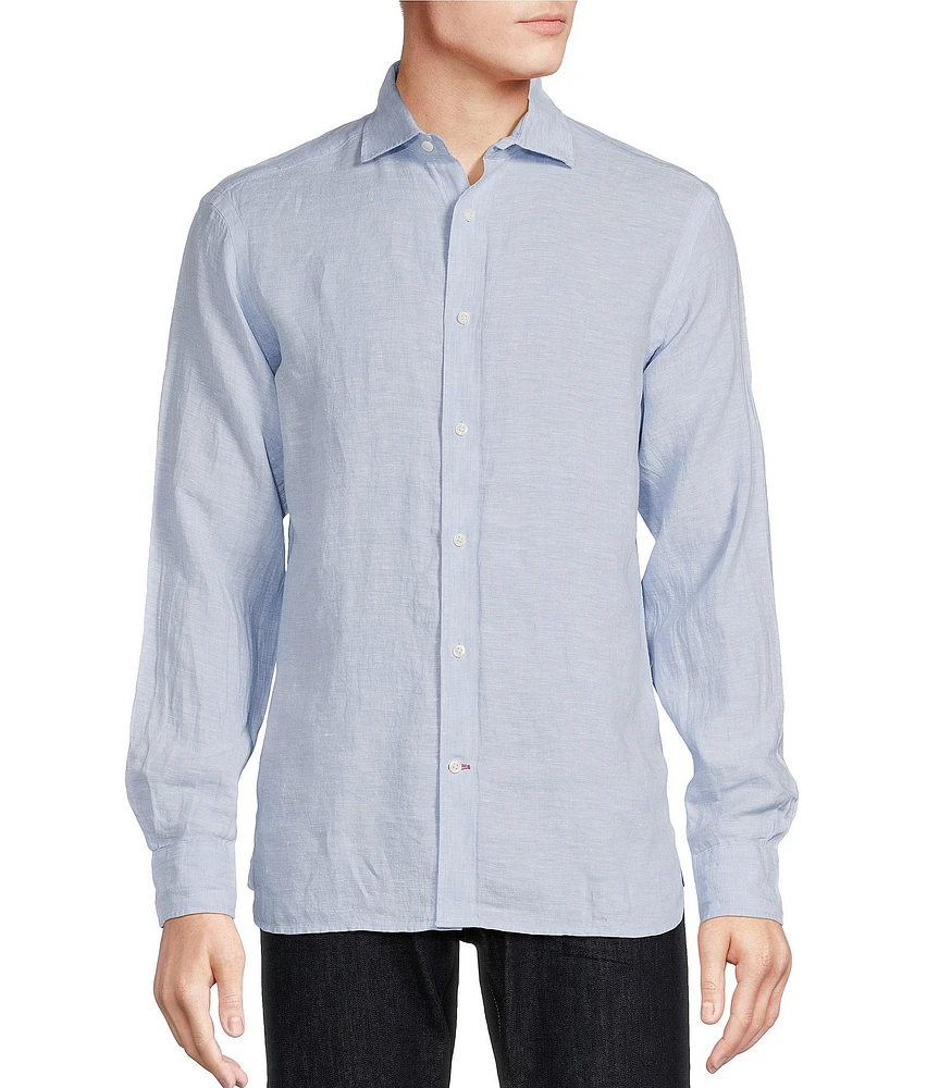 Cremieux Blue Label Linen Solid Long Sleeve Woven Shirt