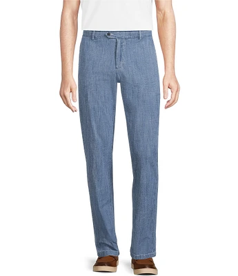 Cremieux Blue Label Madison Classic Fit Flat Front Chambray Pants