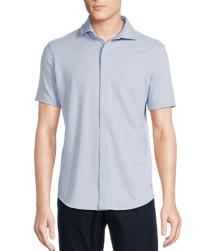 Cremieux Blue Label Micro-Stripe Brrr°® Jacquard Coat Front Short Sleeve Woven Shirt