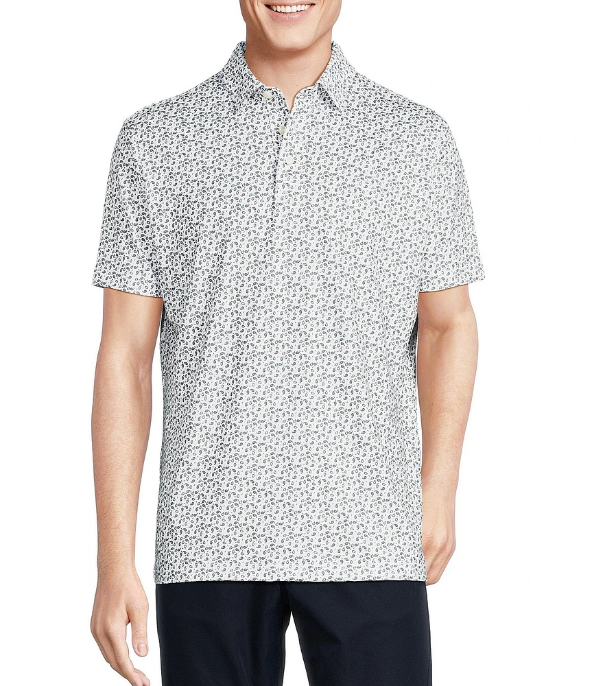 Cremieux Blue Label Performance Stretch Avocado Print Short Sleeve Polo Shirt