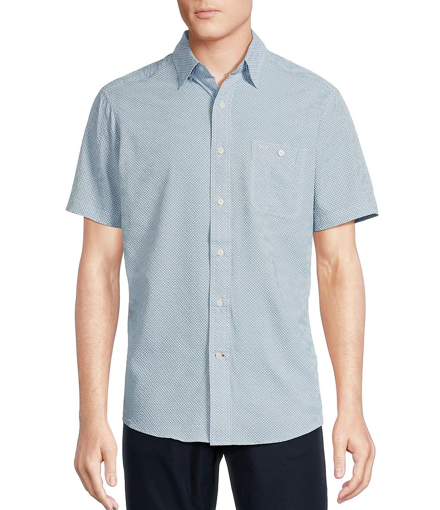 Cremieux Blue Label Performance Brrr°® Stretch Card Suits Seersucker Short Sleeve Woven Shirt