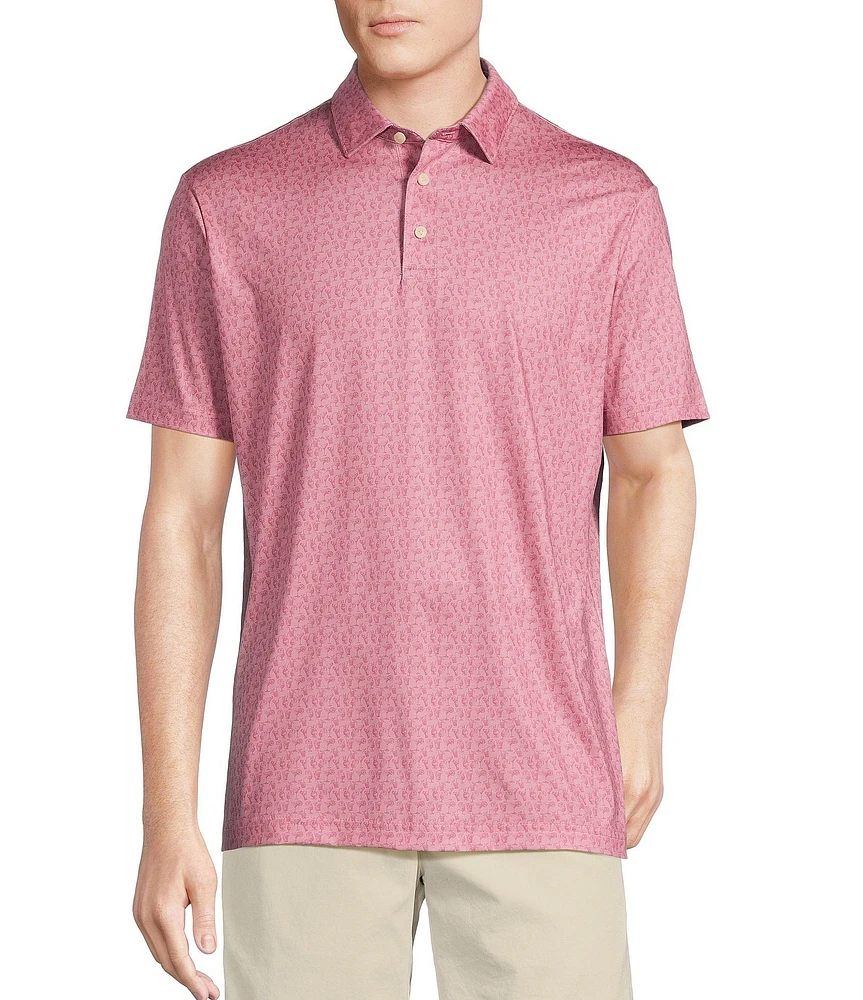 Cremieux Blue Label Performance Stretch Cocktail Print Short Sleeve Polo Shirt