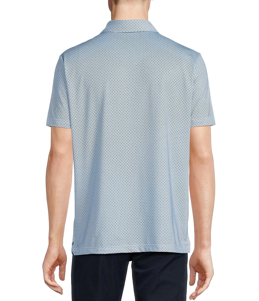 Cremieux Blue Label Performance Stretch Geometric Print Short Sleeve Polo Shirt
