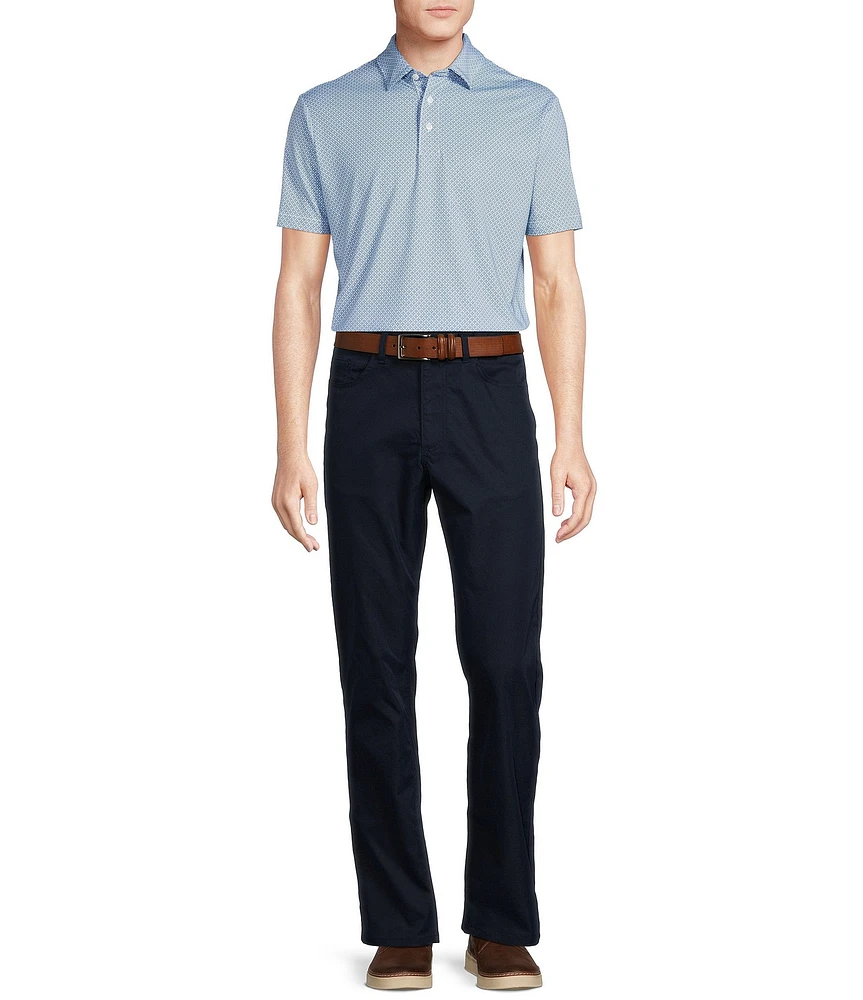 Cremieux Blue Label Performance Stretch Geometric Print Short Sleeve Polo Shirt