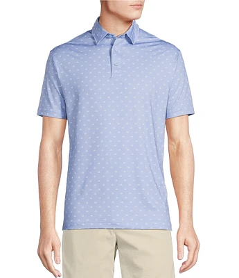 Cremieux Blue Label Performance Stretch Golf Cart Print Short Sleeve Polo Shirt