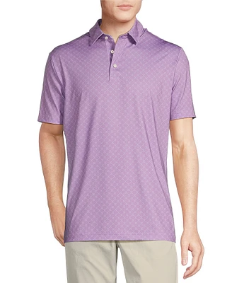 Cremieux Blue Label Performance Stretch Golf Print Short Sleeve Polo Shirt