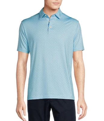 Cremieux Blue Label Performance Stretch Geo Print Short Sleeve Golf Polo Shirt