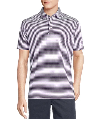 Cremieux Blue Label Performance Stretch Striped Short Sleeve Polo Shirt