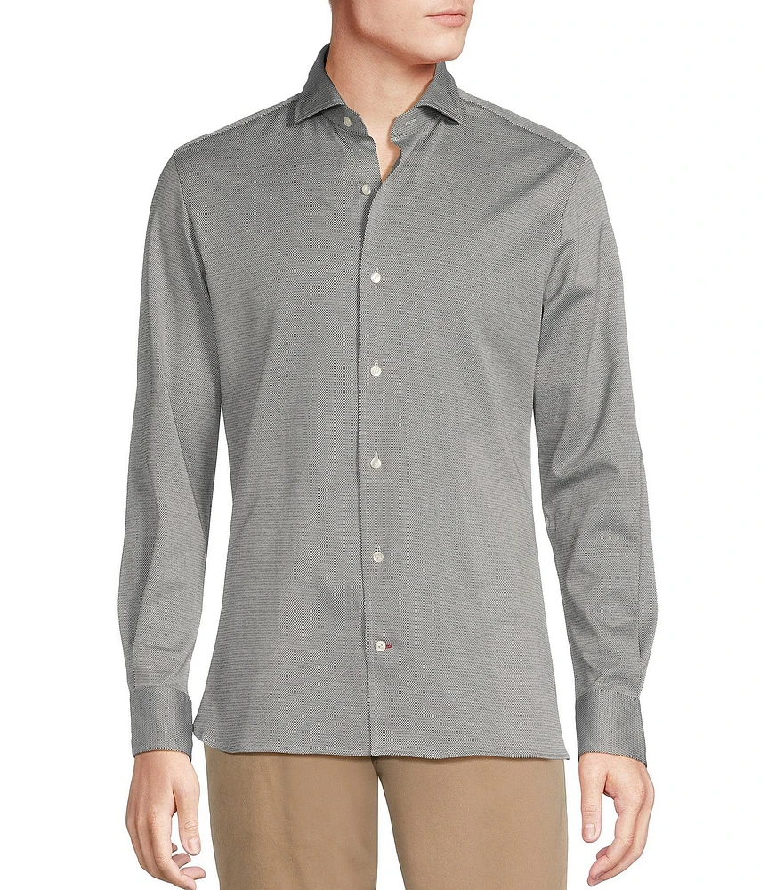 Cremieux Blue Label Print Jacquard Long Sleeve Woven Shirt