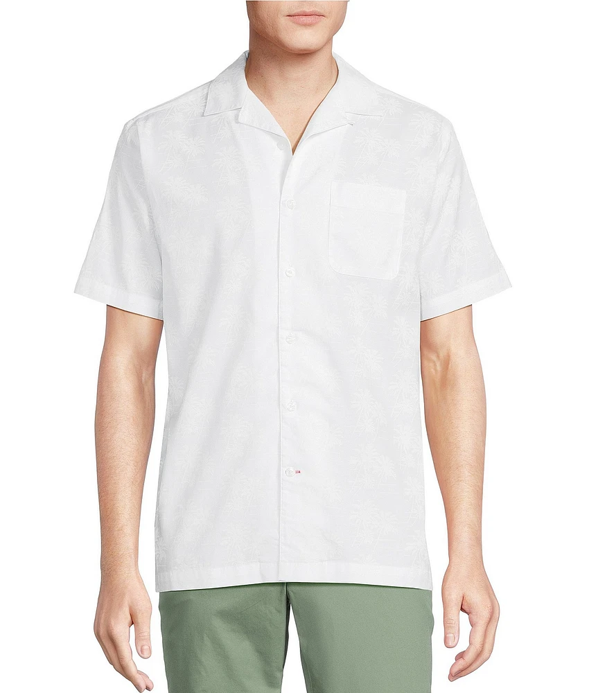 Cremieux Blue Label St. Tropez Collection Palm Tree Short Sleeve Woven Camp Shirt