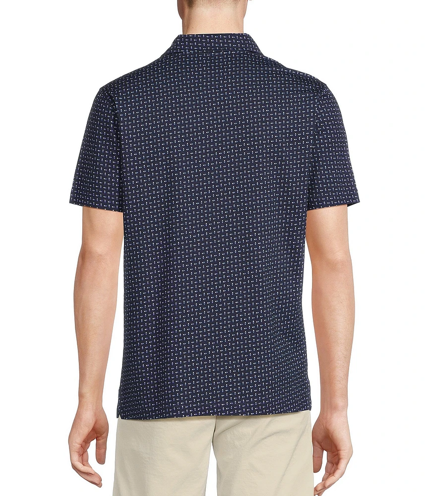 Cremieux Blue Label Slim Fit Stretch Geo Print Polo Shirt