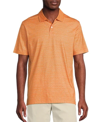 Cremieux Blue Label Slim Fit Stretch Geometric Print Short Sleeve Polo Shirt