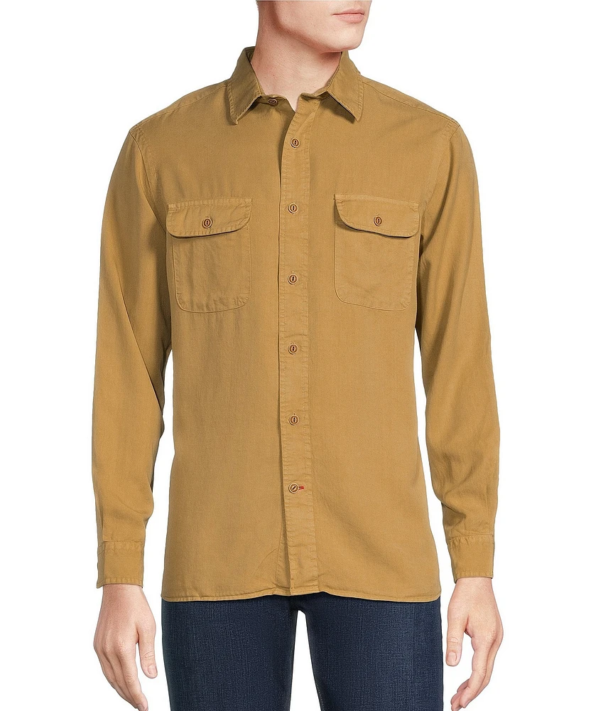 Cremieux Blue Label Solid Twill Woven Shirt