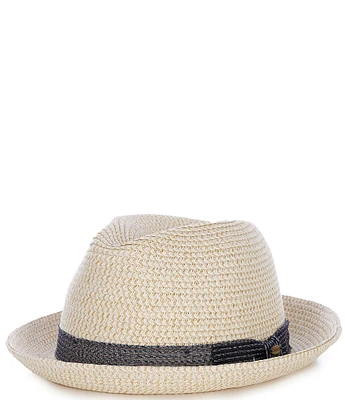 Cremieux Blue Label St. Tropez Collection Woven Straw Fedora Hat