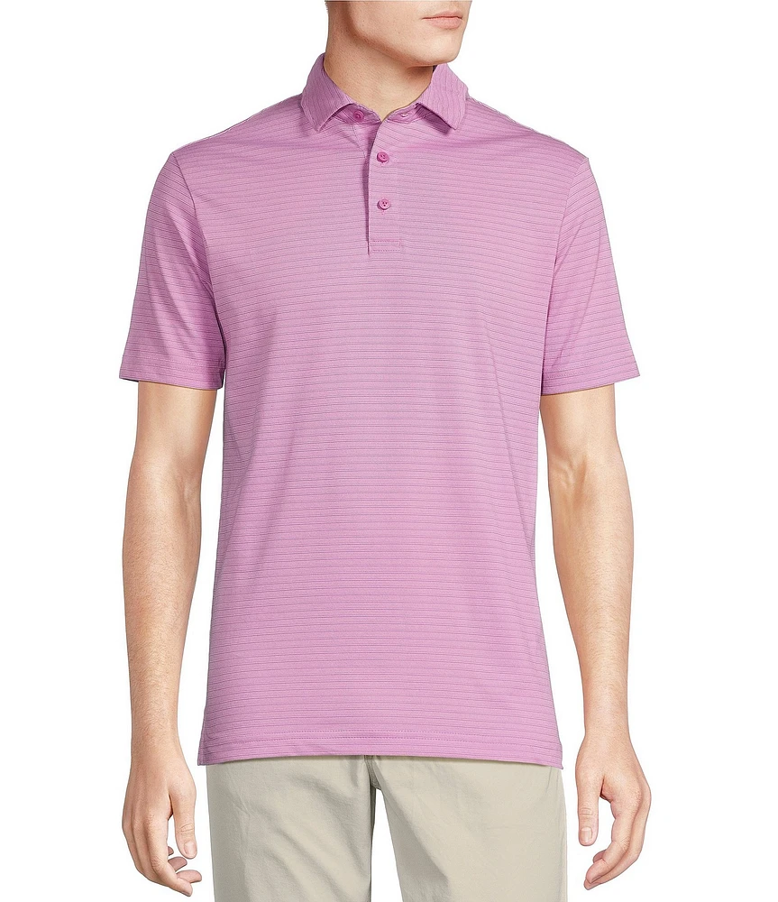 Cremieux Blue Label Stripe Performance Stretch Short Sleeve Golf Polo Shirt