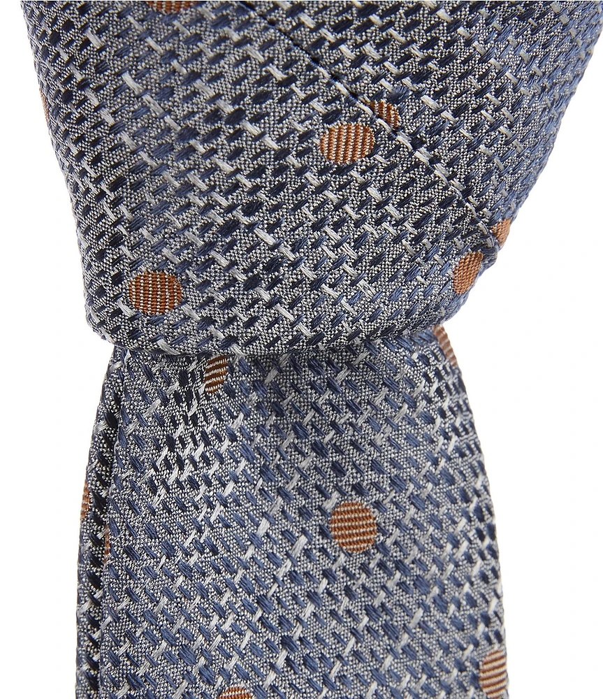 Cremieux Harp Textured Dot 3 1/4#double; Silk Tie