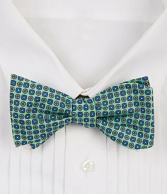 Cremieux Micro Medallion Print Silk Bow Tie