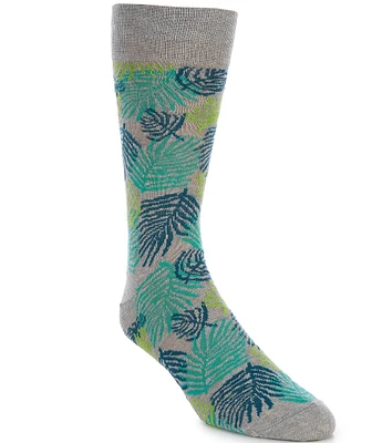 Cremieux Palm Leaf Crew Dress Socks