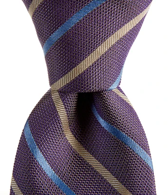 Cremieux Rods Alternate-Stripe 3 1/4#double; Silk Tie