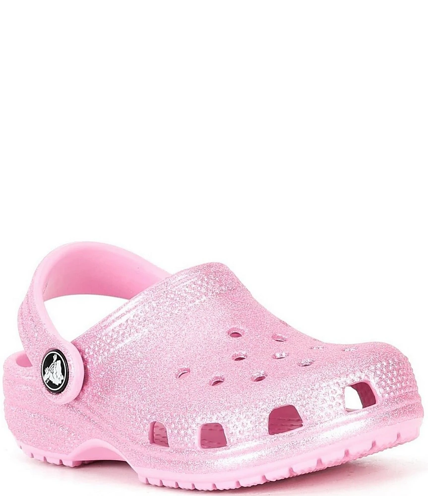Crocs Girls' Classic Glitter Clog Shoes (Youth)
