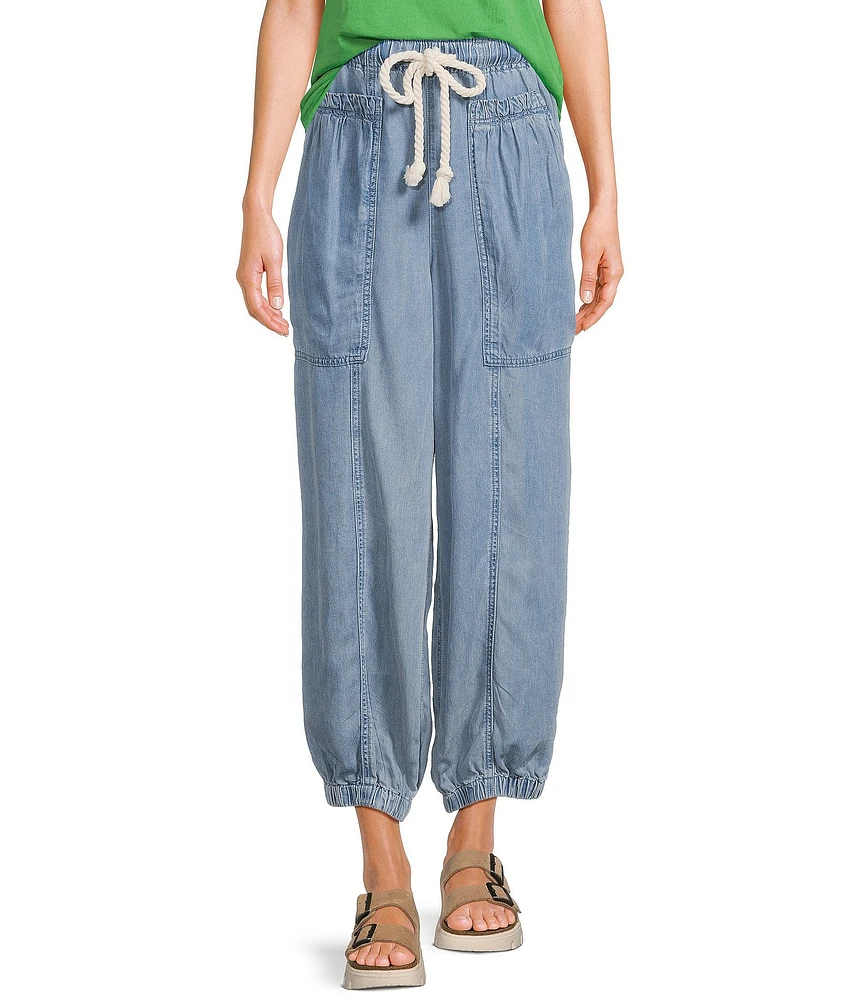 C&V Chelsea & Violet Chambray Woven Joggers