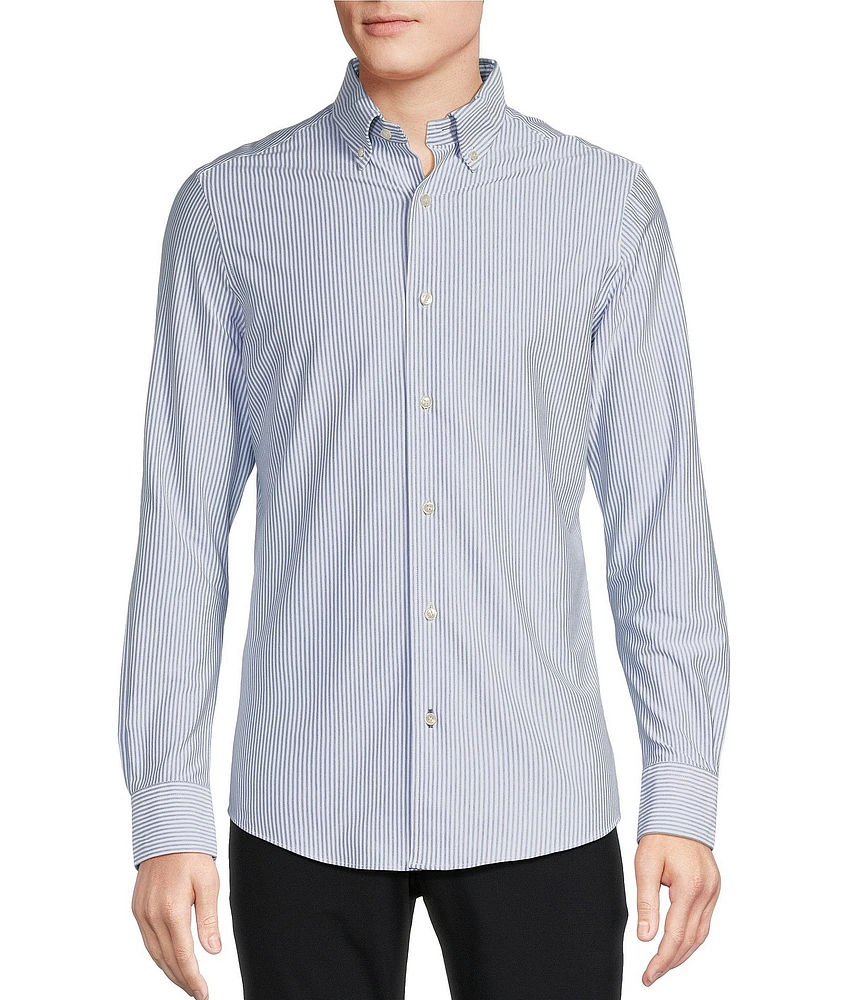 Daniel Cremieux Signature Label Long Sleeve Button down Stripe Luxe Stretch Woven Shirt