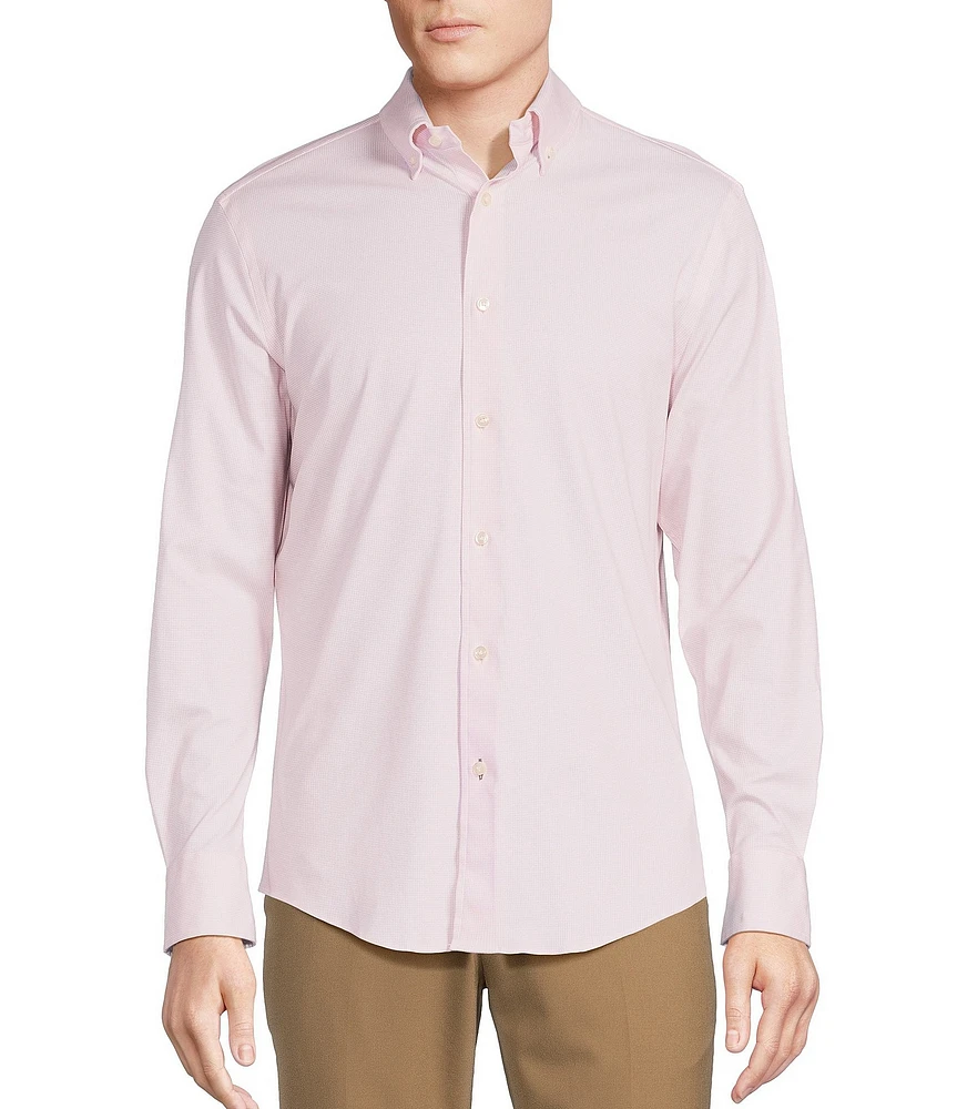 Daniel Cremieux Signature Label Micro Check Luxe Stretch Long Sleeve Woven Shirt