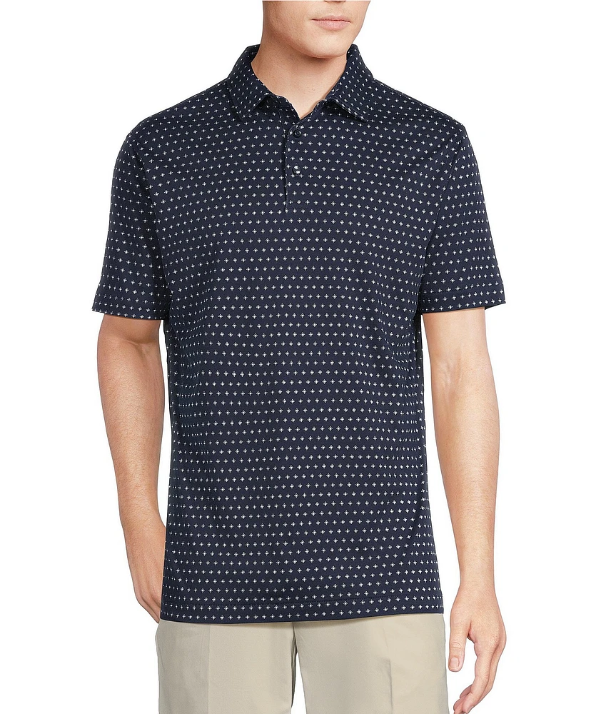 Daniel Cremieux Signature Label Mini Geo Print Short Sleeve Polo Shirt