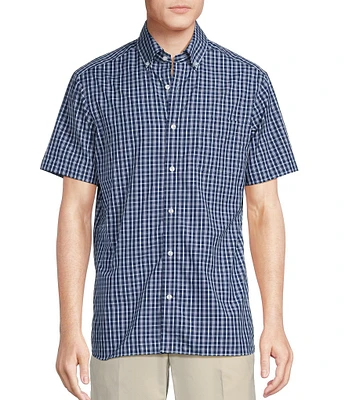 Daniel Cremieux Signature Label Poplin Gingham Short Sleeve Woven Shirt