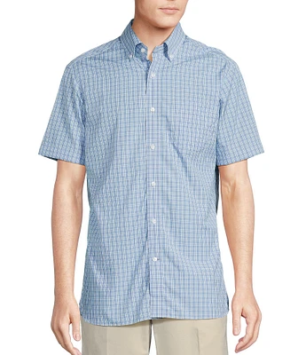 Daniel Cremieux Signature Label Poplin Plaid Short Sleeve Woven Shirt