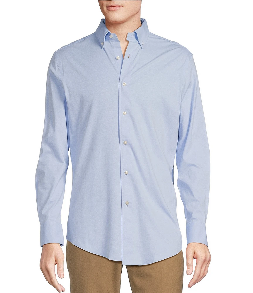 Daniel Cremieux Signature Label Solid Luxe Stretch Long Sleeve Woven Shirt