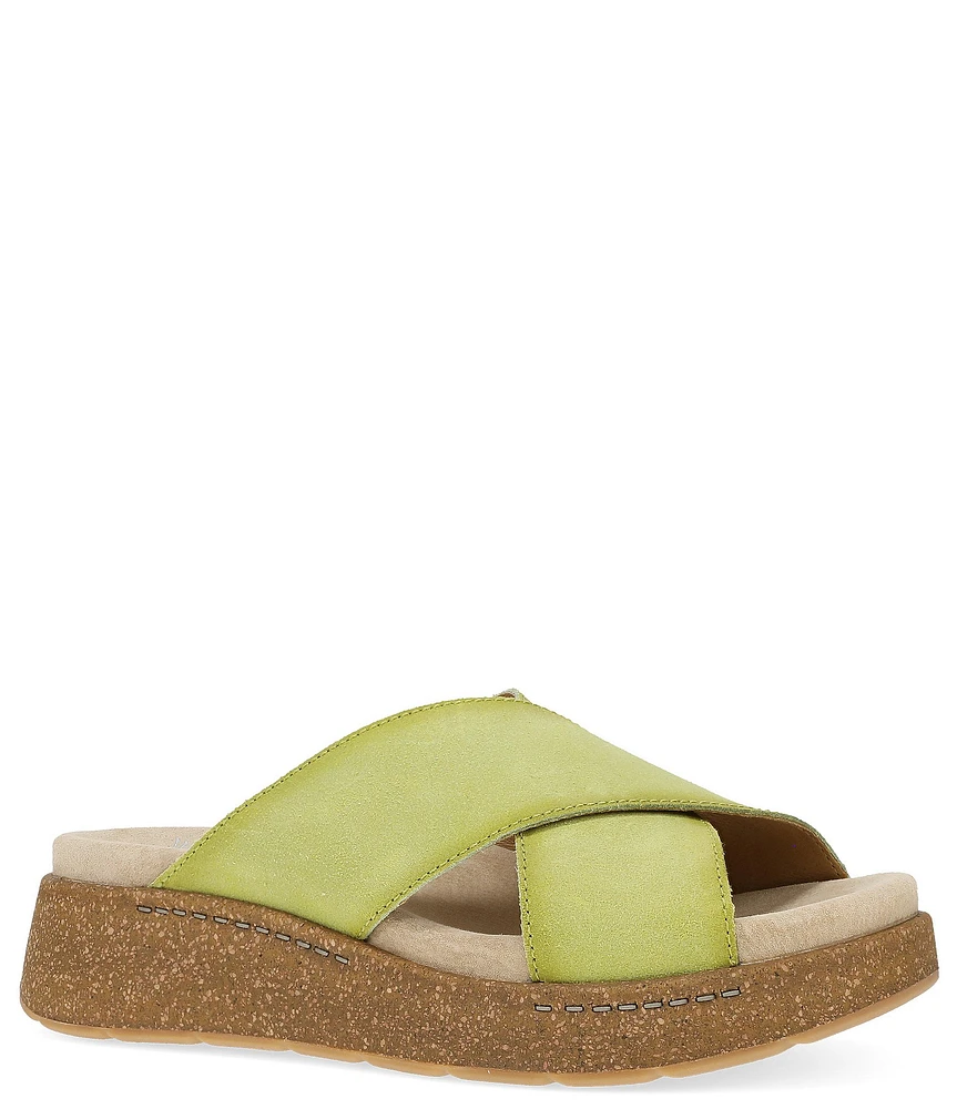 Dansko Bridget Suede Platform Wedge Slides