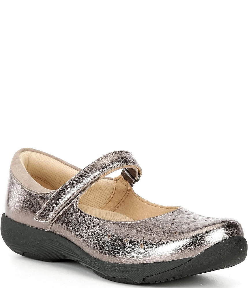 Dansko Stacy Perforated Leather Mary Jane Flats
