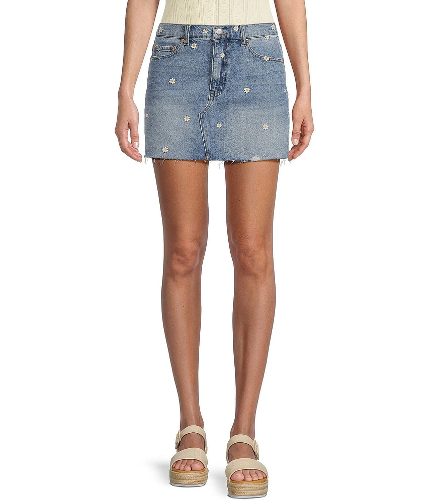 Daze Malibu Micro Mini Daisy Print Skirt