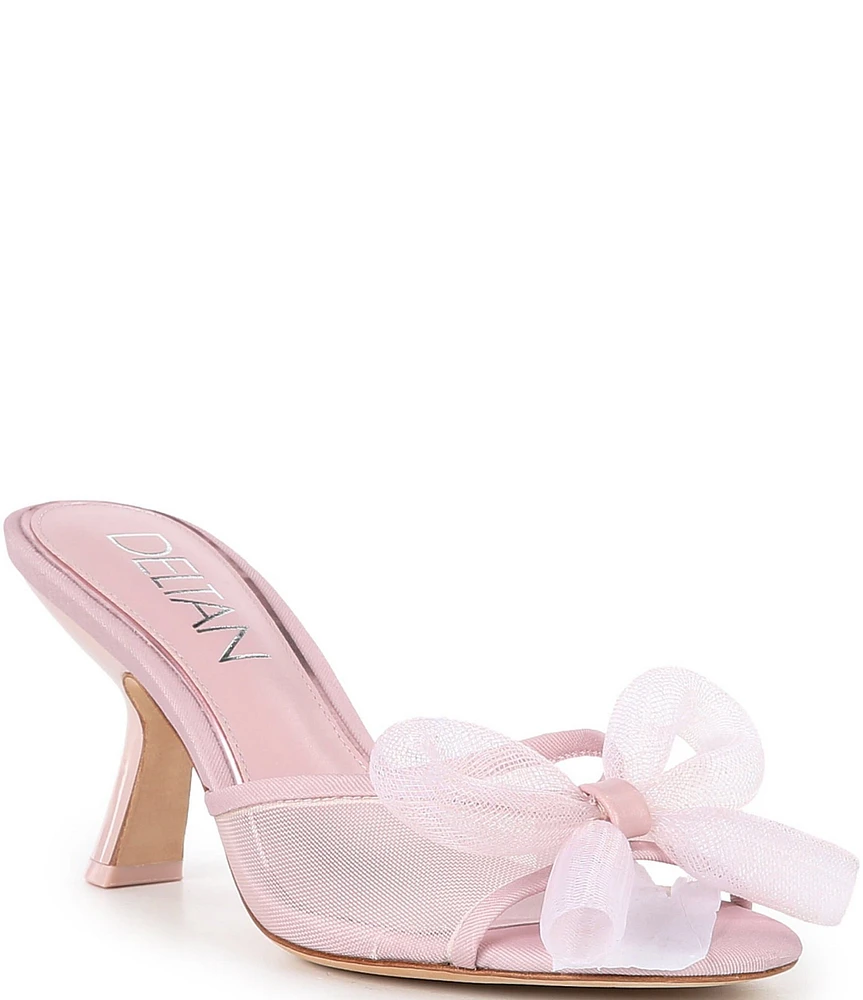 Deltan Maggie Mesh Bow Detail Dress Slide Sandals