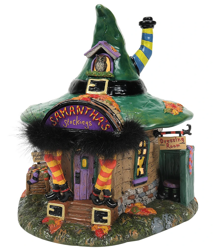 Department 56 Snow Village Halloween Samantha's BOO-tique Lit Building