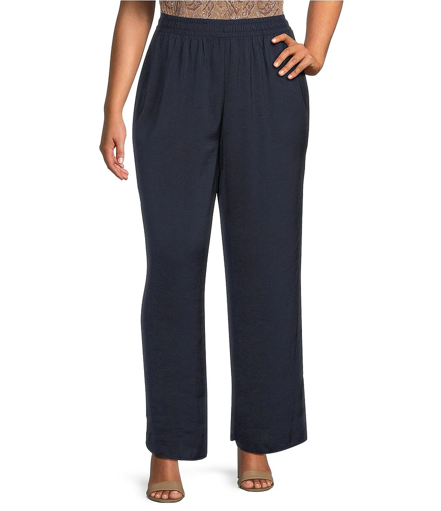 Dex Plus High Waist Flowy Wide Leg Pants