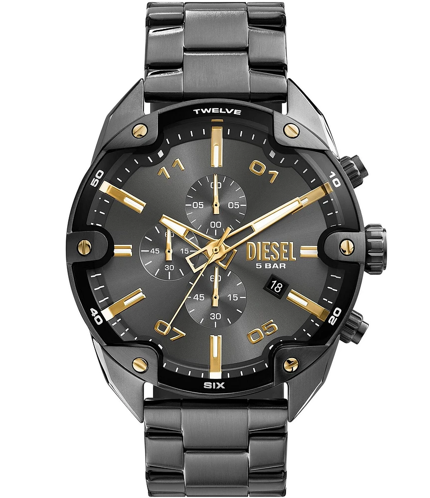 Diesel Men's Spiked Quartz Chronograph Stainless Steel Bracelet Watch
