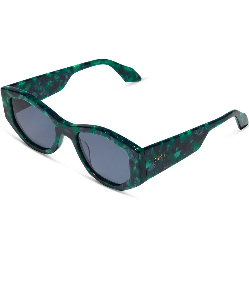 DIFF Eyewear Zoe 52mm Angled Polarized Lens Tortoise Sunglasses