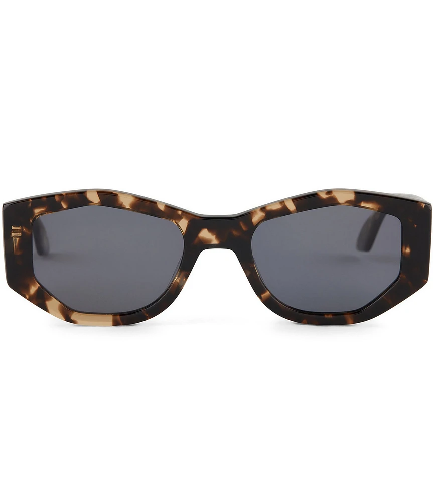 DIFF Eyewear Zoe 55mm Polarized Tortoise Geometric Sunglasses