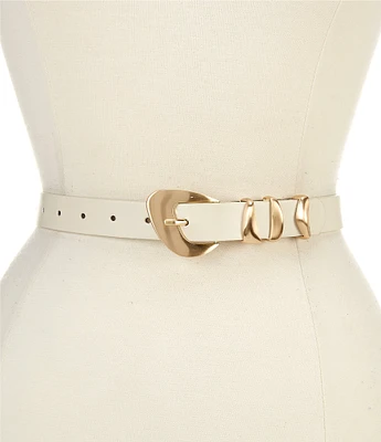 Dillard's .94#double; Asymmetrical Buckle and Loop Faux Leather Belt
