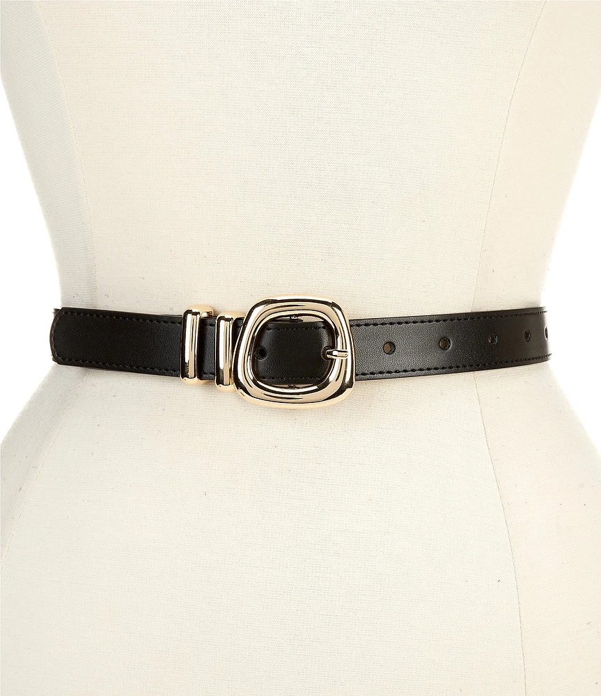 Dillard's 1#double; Organic Center Back Loop Faux Leather Belt