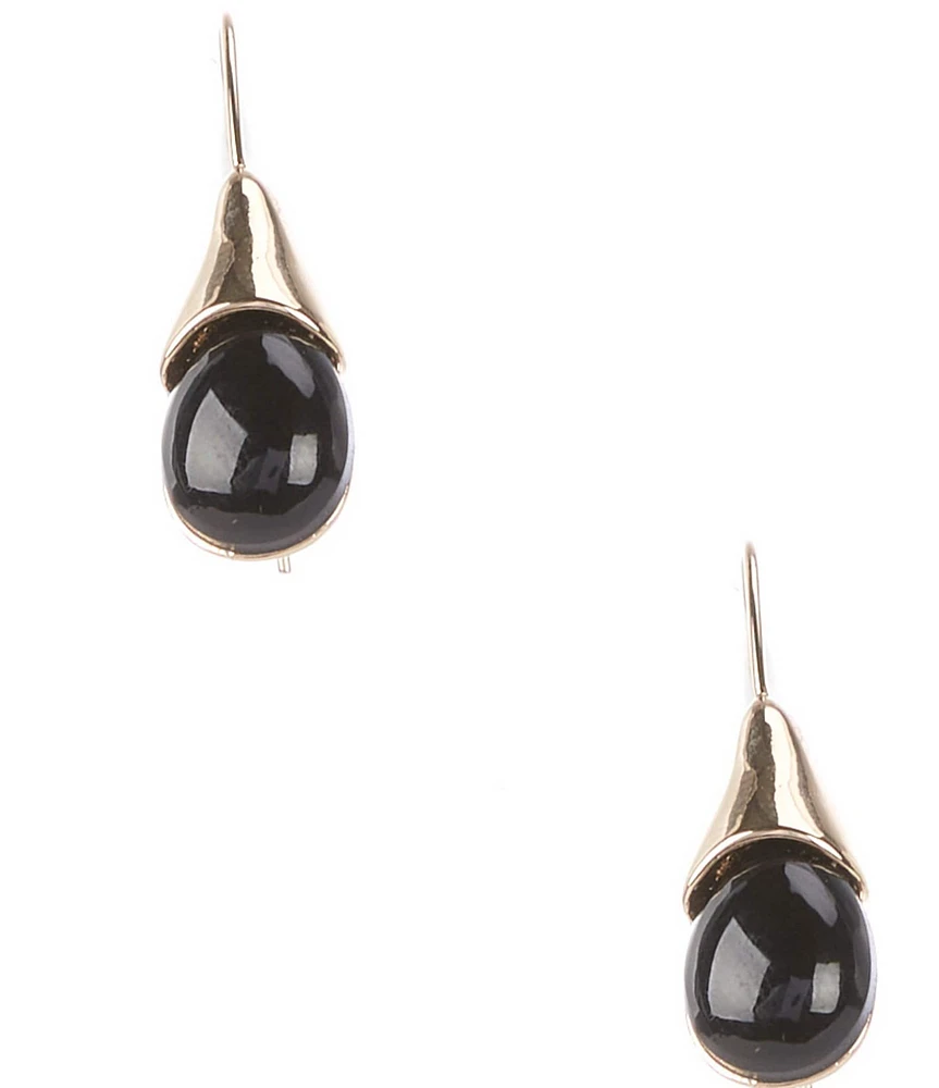 Dillard's Jet Resin Teardrop Drop Earrings