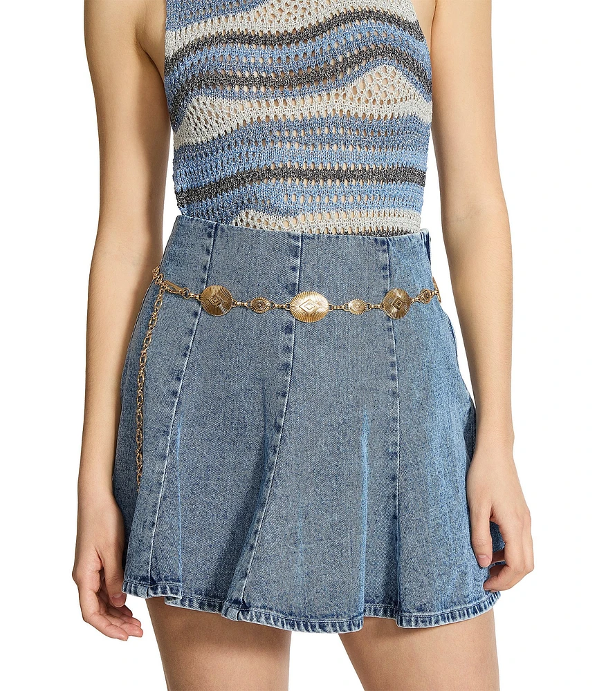 Dillard's Oval Concho Chain Belt