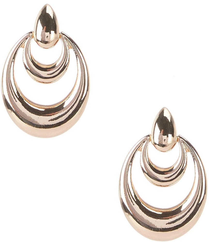 Dillard's Polished Double Oval Metal Door Knocker Orbital Earrings