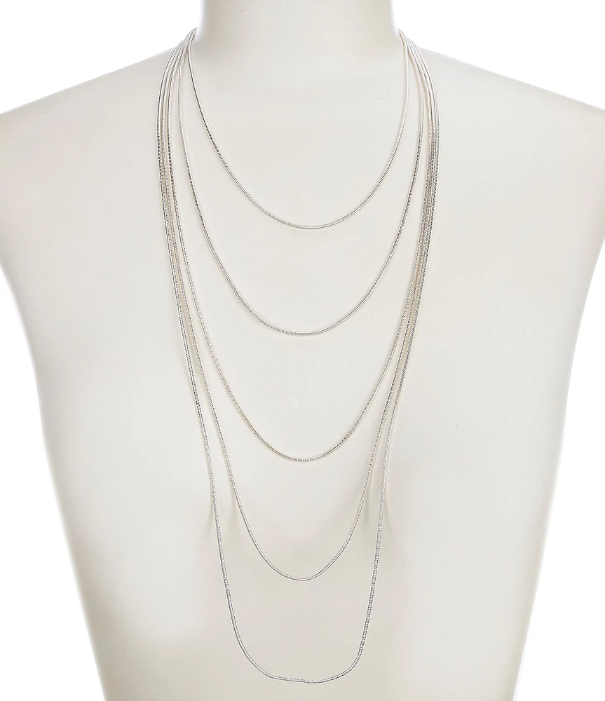 Dillard's Snake Chain Long Multi Strand Necklace