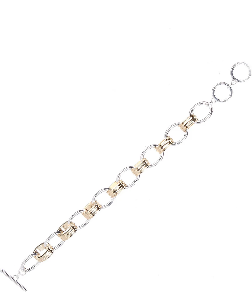 Dillard's Two Tone Chain Links Line Bracelet